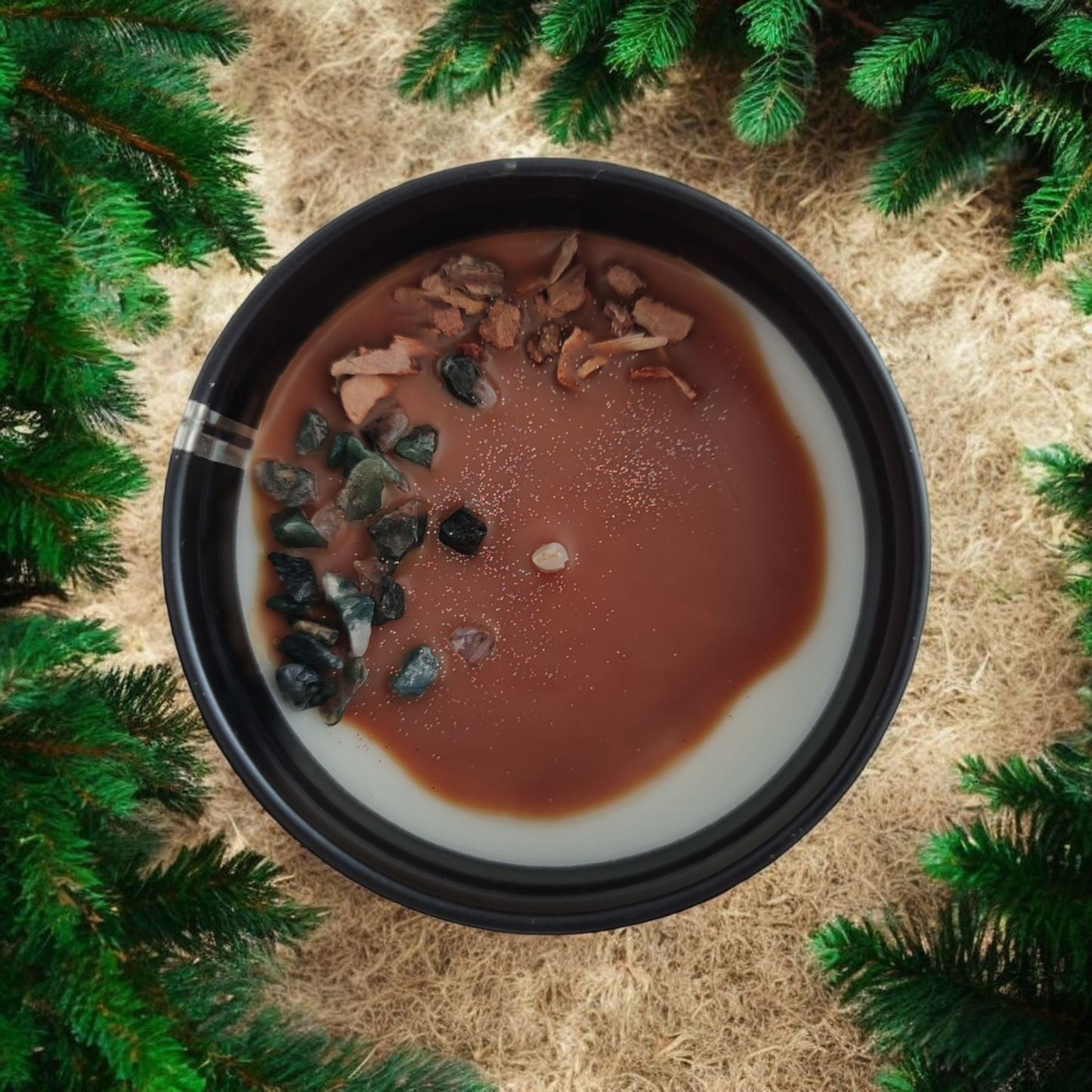 Bougie Totem Cerf – Force douce ancrage – Ambre & mousse sacrée