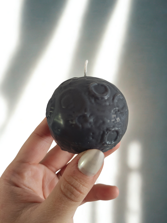 Bougie lune noire – pleine lune – rituel sorcière – décoration ésotérique – cire soja végétale – witchcraft – lune mystique