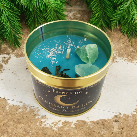 Bougie intuition rituelle croissant de lune souffle d'intention