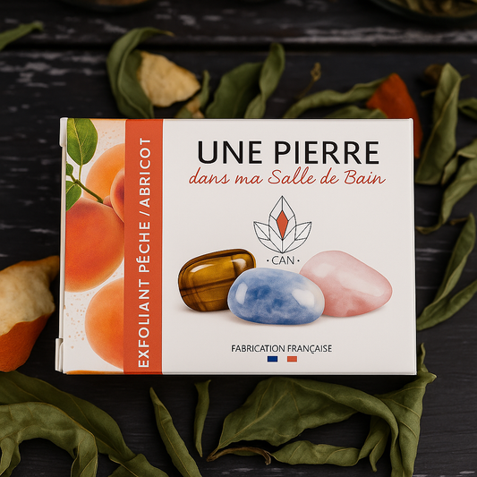 Savon “Une pierre dans ma salle de bain” – Pêche Abricot Exfoliant